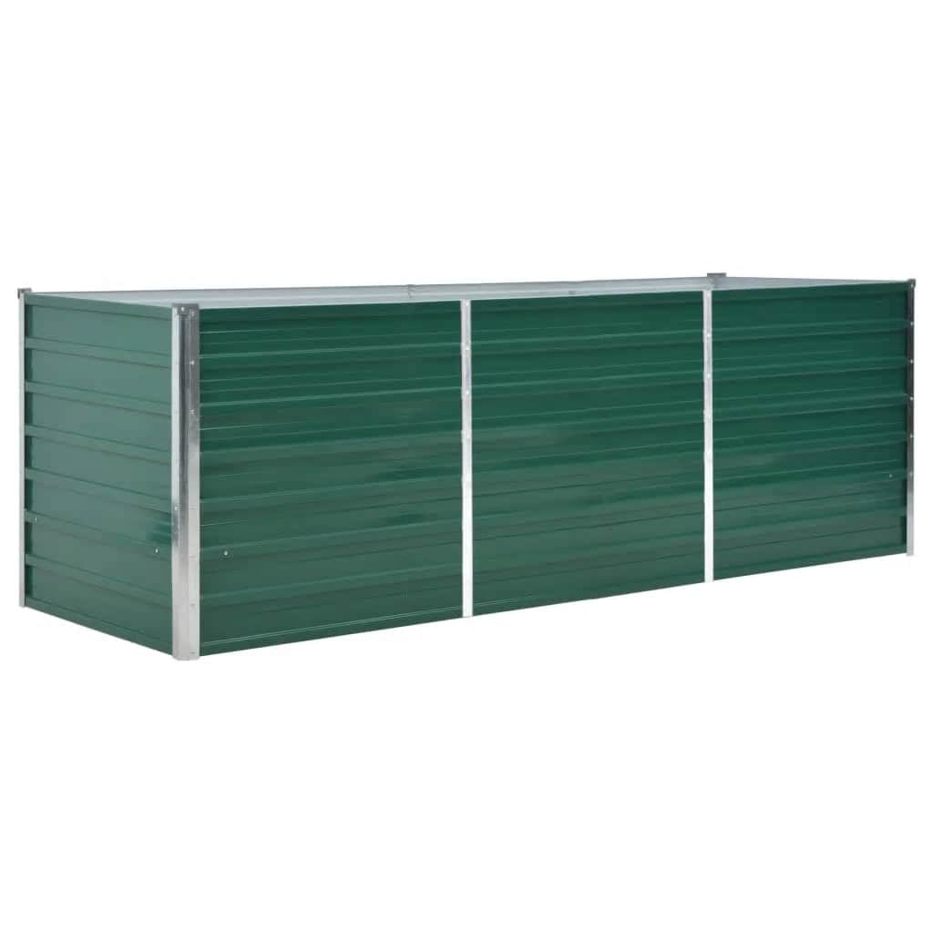 Vidaxl Planning Box hævet 240x80x77 cm galvaniseret stålgrøn
