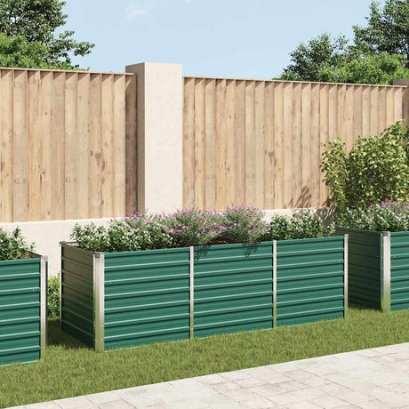 Vidaxl Planning Box hævet 240x80x77 cm galvaniseret stålgrøn