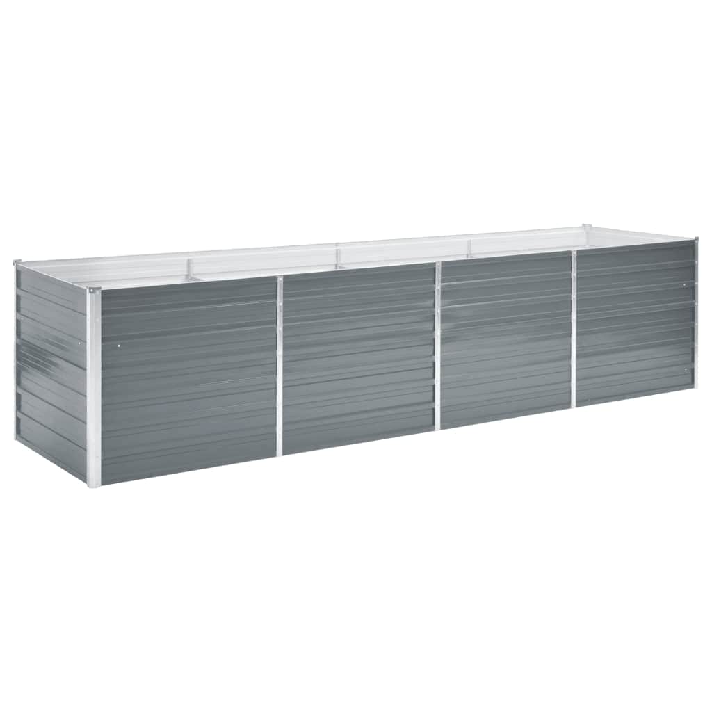 Vidaxl Planter hævet 320x80x77 cm galvaniseret stålgrå