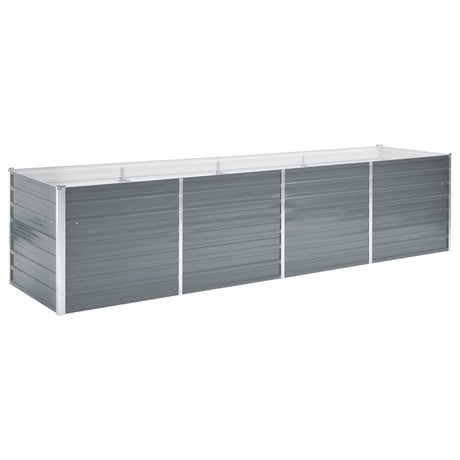 Vidaxl Planter hævet 320x80x77 cm galvaniseret stålgrå