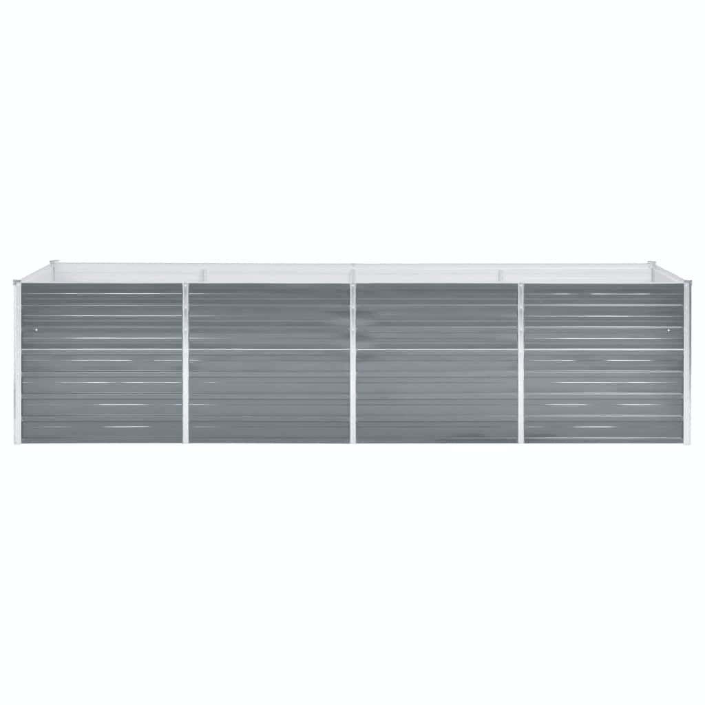 Vidaxl Planter hævet 320x80x77 cm galvaniseret stålgrå