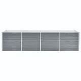 Vidaxl Planter hævet 320x80x77 cm galvaniseret stålgrå