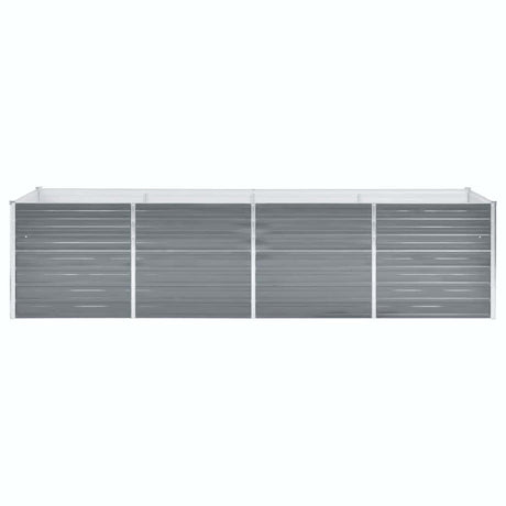 Vidaxl Planter hævet 320x80x77 cm galvaniseret stålgrå