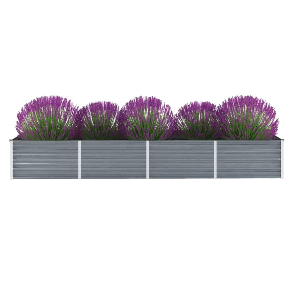 Vidaxl planter hævet 320x80x45 cm galvaniseret stålgrå