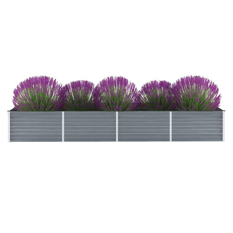 Vidaxl planter hævet 320x80x45 cm galvaniseret stålgrå
