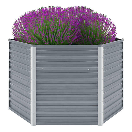 Vidaxl planter hævet 129x129x77 cm galvaniseret stålgrå