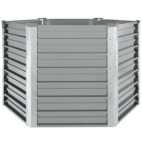 Vidaxl planter hævet 129x129x77 cm galvaniseret stålgrå