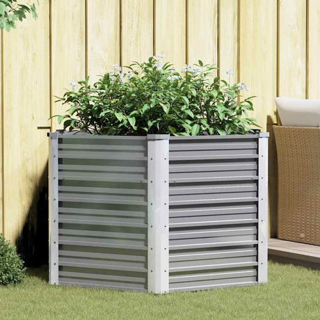 Vidaxl planter hævet 129x129x77 cm galvaniseret stålgrå