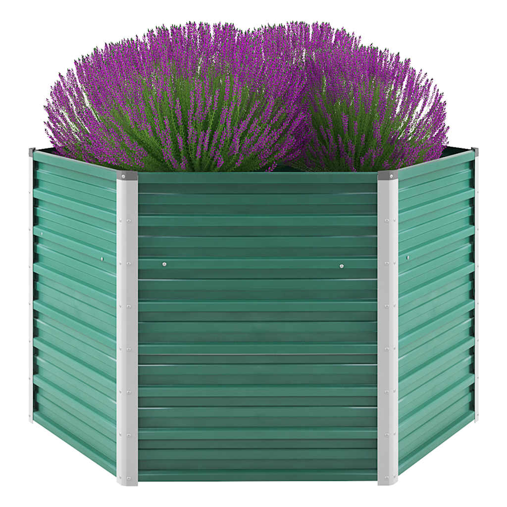 Vidaxl planter hævet 129x129x77 cm galvaniseret stålgrøn