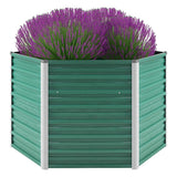 Vidaxl planter hævet 129x129x77 cm galvaniseret stålgrøn