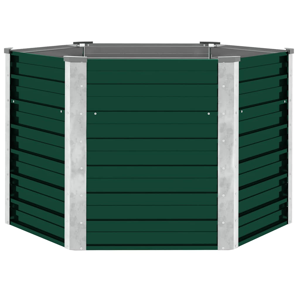 Vidaxl planter hævet 129x129x77 cm galvaniseret stålgrøn
