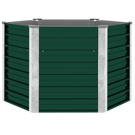 Vidaxl planter hævet 129x129x77 cm galvaniseret stålgrøn
