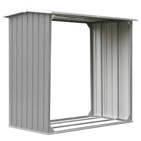 Vidaxl brænde skur 172x91x154 cm galvaniseret stålgrå