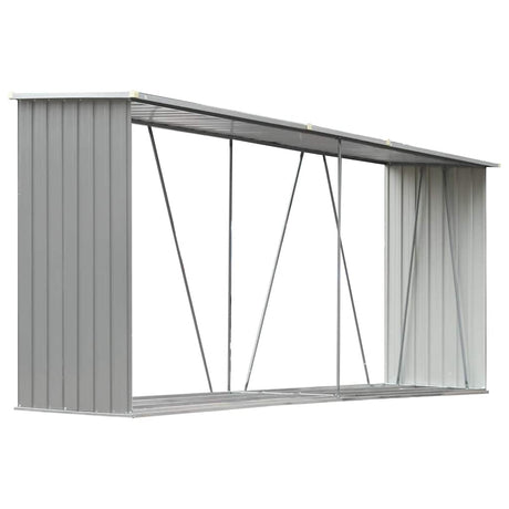Vidaxl brænde skur 330x84x152 cm galvaniseret stålgrå