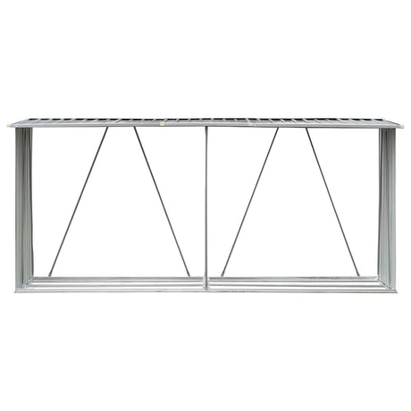 Vidaxl brænde skur 330x84x152 cm galvaniseret stålgrå