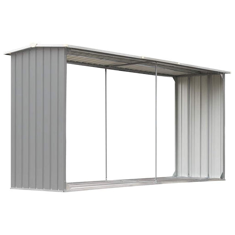 Vidaxl brænde skur 330x92x153 cm galvaniseret stålgrå