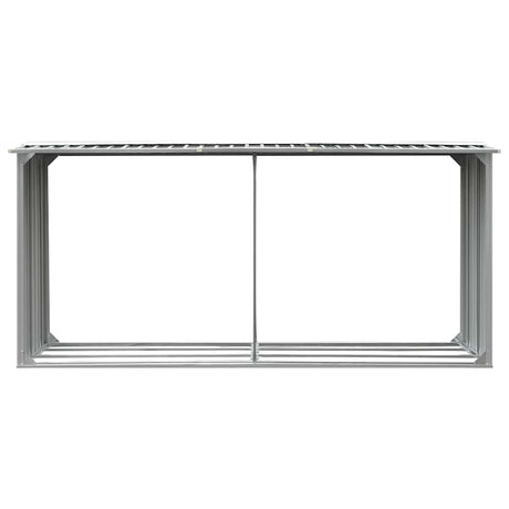 Vidaxl brænde skur 330x92x153 cm galvaniseret stålgrå