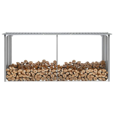 Vidaxl brænde skur 330x92x153 cm galvaniseret stålgrå