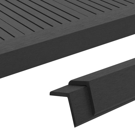 Vidaxl Terrace Corner Skirting Boards 5 stk 170 cm HKC sort