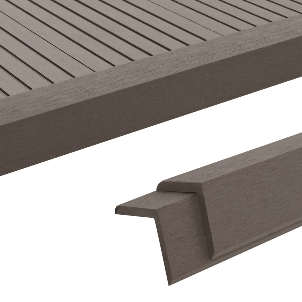 Vidaxl Terrace Corner Skirting Boards 5 stk 170 cm HKC mørkebrun