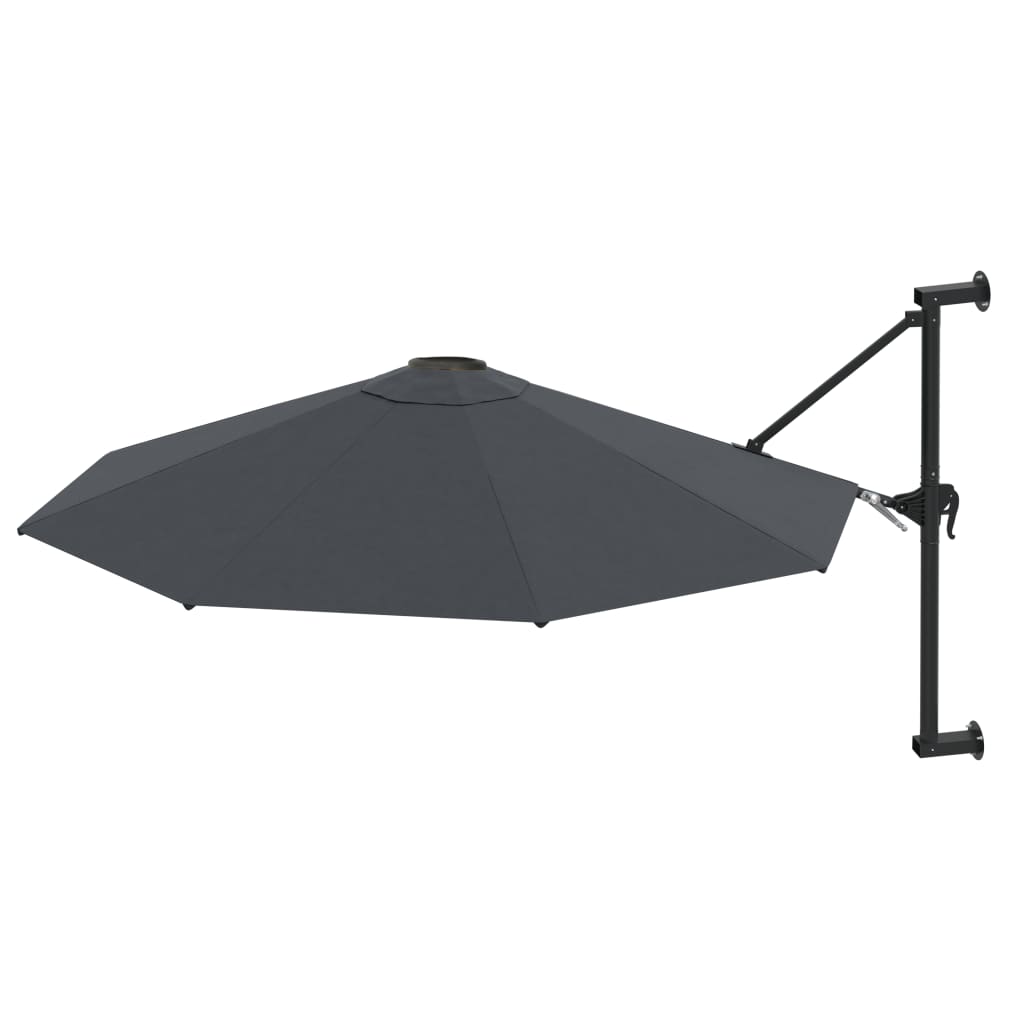 Vidaxl vægparasol med metalstang 300 cm antracit