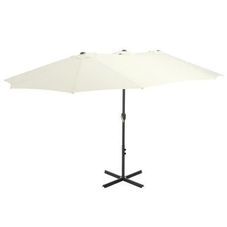 Vidaxl -parasol med aluminiumspol 460x270 cm sand -farvet
