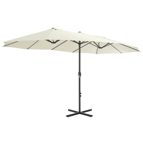 Vidaxl -parasol med aluminiumspol 460x270 cm sand -farvet