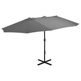 Vidaxl -parasol med aluminiumstang 460x270 cm anthracit