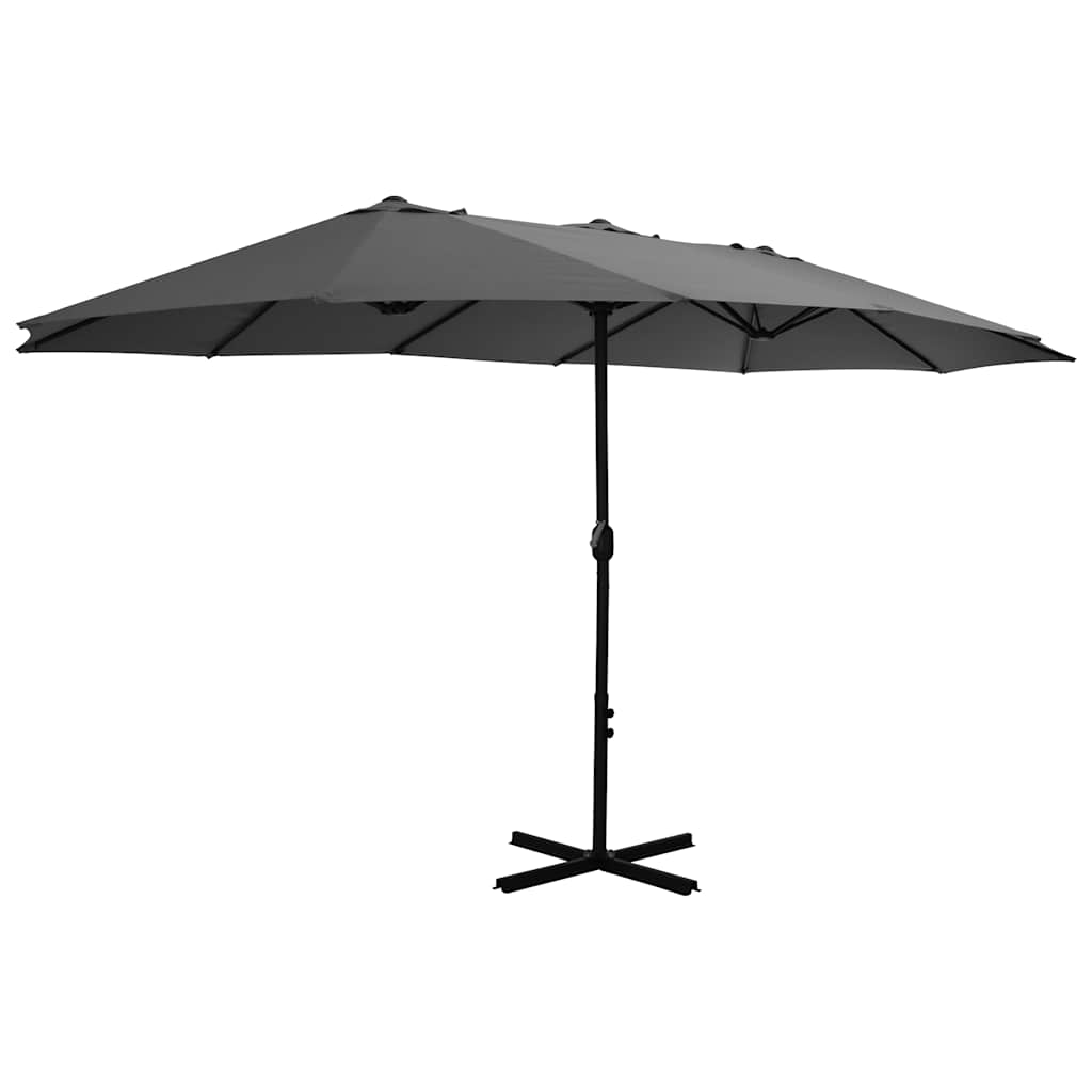 Vidaxl -parasol med aluminiumstang 460x270 cm anthracit