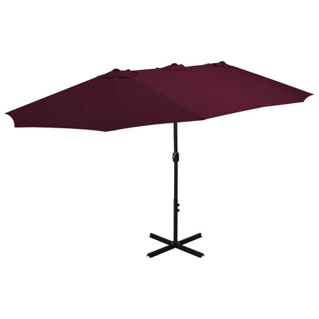 Vidaxl -parasol med aluminiumstang 460x270 cm Burgundy rød