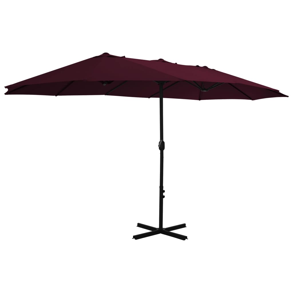 Vidaxl -parasol med aluminiumstang 460x270 cm Burgundy rød