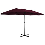Vidaxl -parasol med aluminiumstang 460x270 cm Burgundy rød