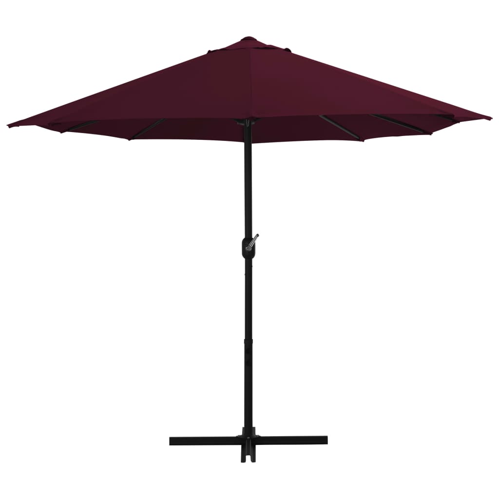 Vidaxl -parasol med aluminiumstang 460x270 cm Burgundy rød