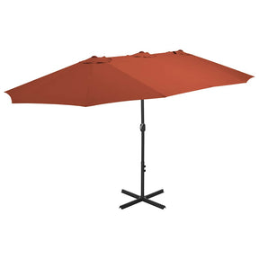 Vidaxl -parasol med aluminiumspol 460x270 cm terracotta