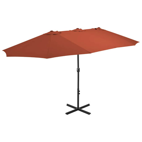 Vidaxl -parasol med aluminiumspol 460x270 cm terracotta