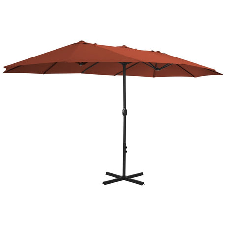 Vidaxl -parasol med aluminiumspol 460x270 cm terracotta