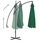 Vidaxl flydende parasol med stålstang 300 cm grøn