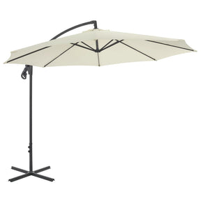 Vidaxl flydende parasol med stålstang 300 cm sand -farvet
