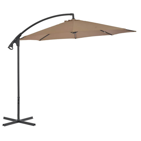 Vidaxl flydende parasol med stålstang 300 cm taupe