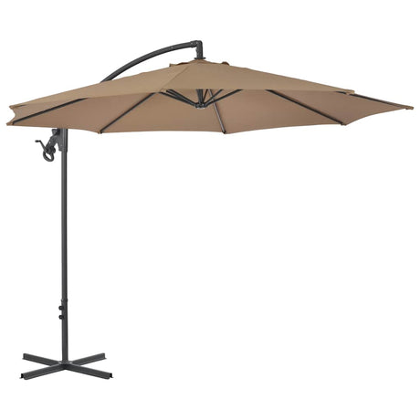 Vidaxl flydende parasol med stålstang 300 cm taupe