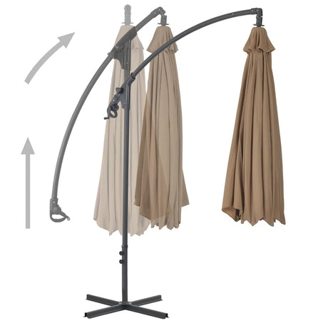 Vidaxl flydende parasol med stålstang 300 cm taupe