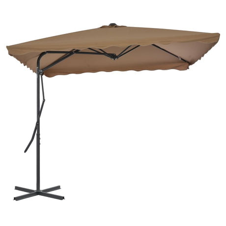 Vidaxl -parasol med stålstang 250x250 cm taupe