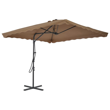 Vidaxl -parasol med stålstang 250x250 cm taupe
