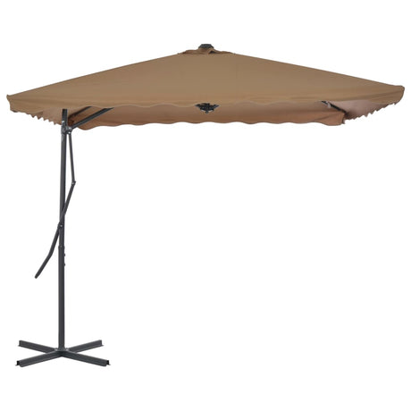 Vidaxl -parasol med stålstang 250x250 cm taupe