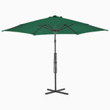 Vidaxl -parasol med stålstang 300 cm grøn