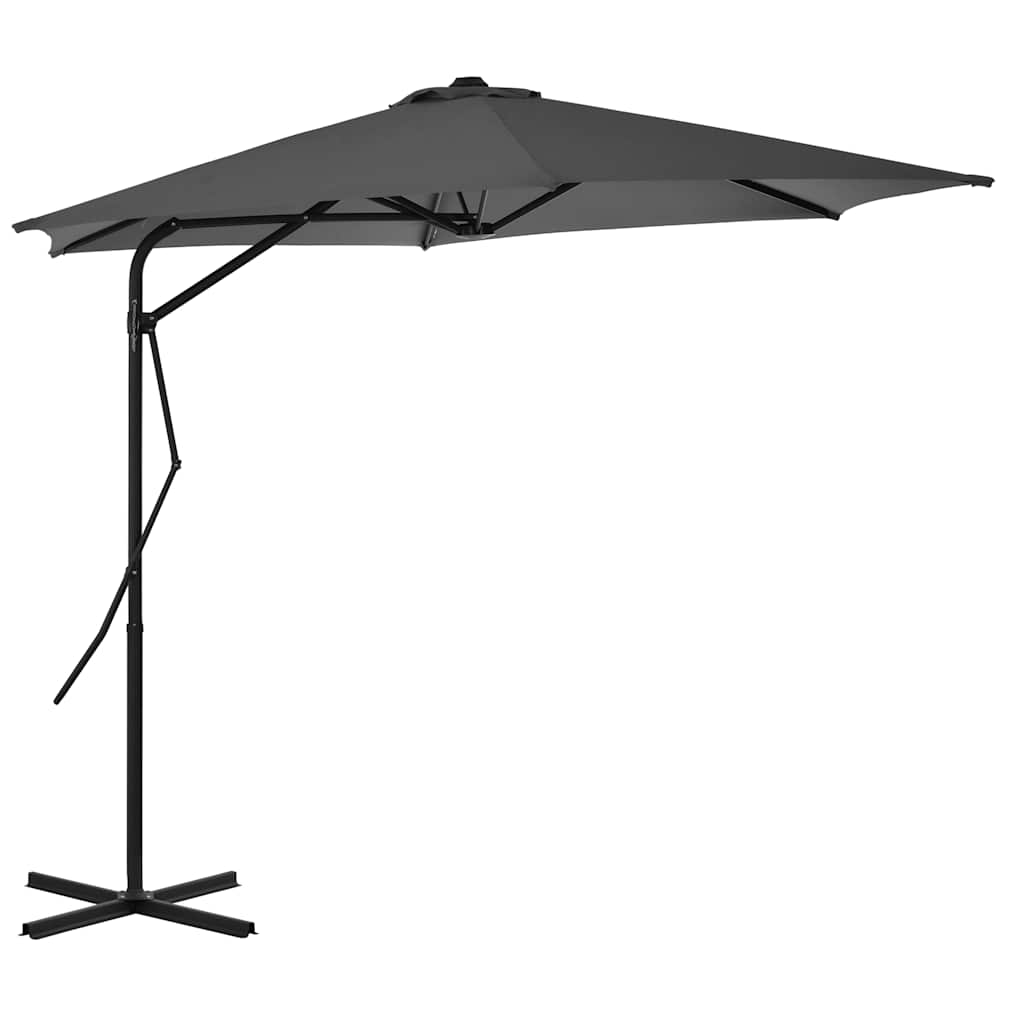 Vidaxl -parasol med stålstang 300 cm antracit