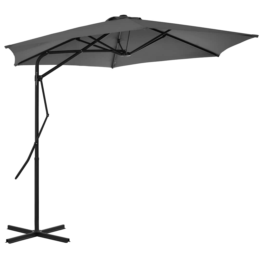 Vidaxl -parasol med stålstang 300 cm antracit