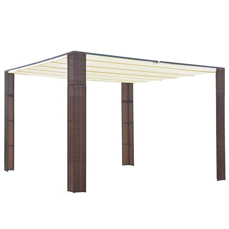 Vidaxx lysthus med tag 300x300x220 cm polyrattan brun og creme