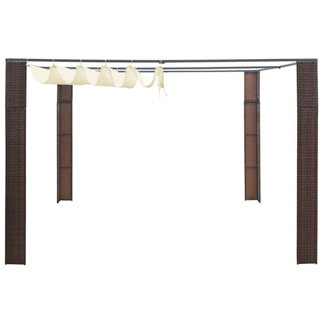Vidaxx lysthus med tag 300x300x220 cm polyrattan brun og creme