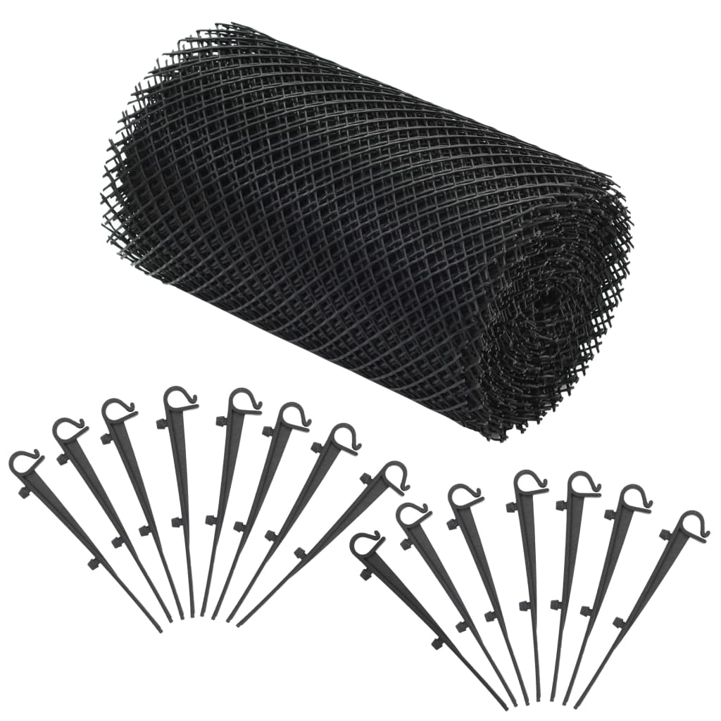 VidaXL 4-delt tagrendenet med klemmer 1,08 ㎡ HDPE